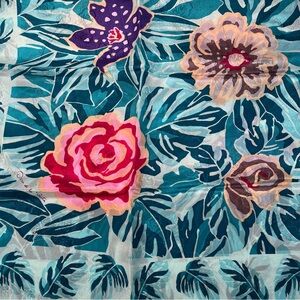 Oscar de la Renta Rose Print Silk Scarf